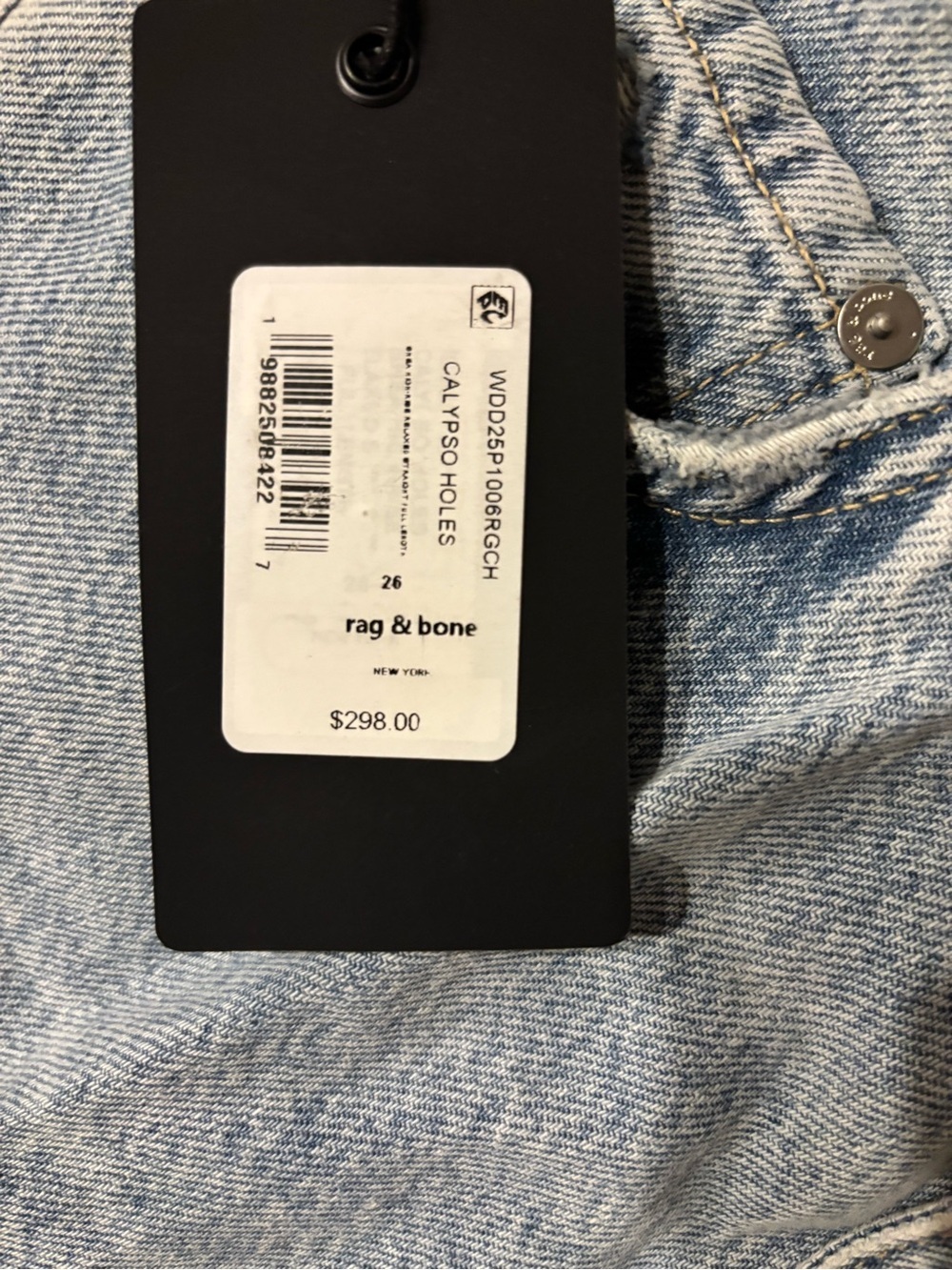 rag & bone Jeans Light Wash High- Rise Relaxed Straight Jeans MSRP $298 - Picture 6 of 8